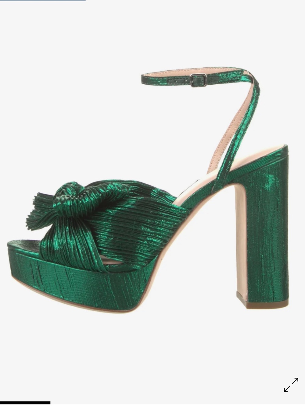 Loeffler Randall Camellia Pleated Bow Heel Green US 8 B